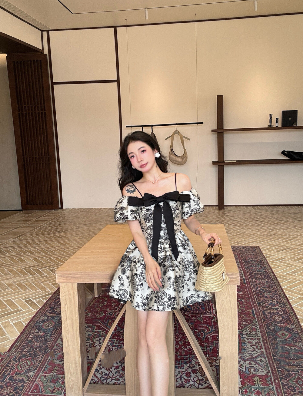 Heavywork 3D Bowknot Spaghetti Strap Dress