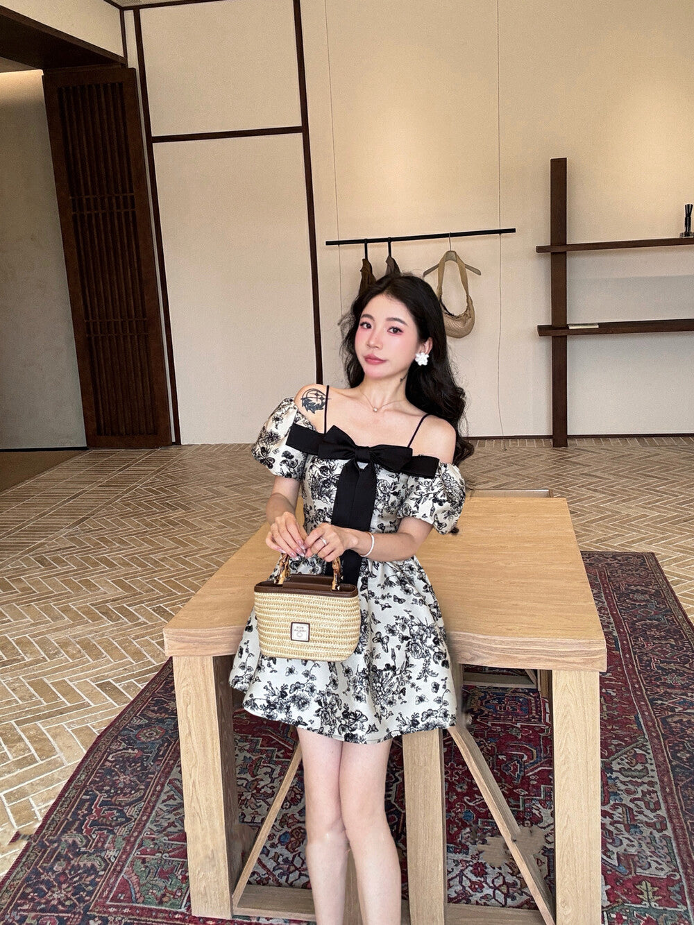 Heavywork 3D Bowknot Spaghetti Strap Dress