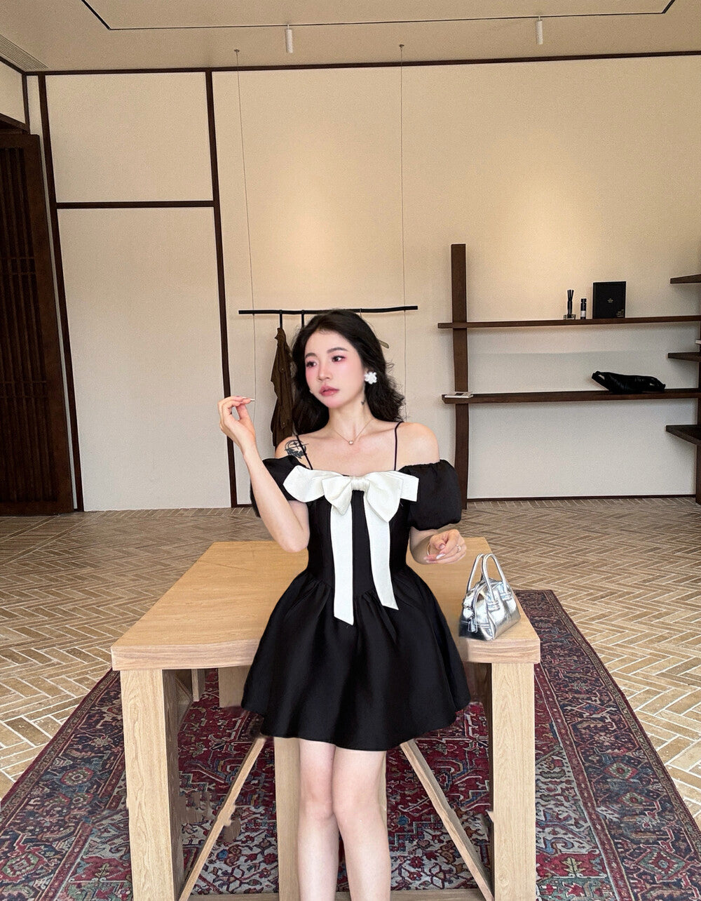 Heavywork 3D Bowknot Spaghetti Strap Dress