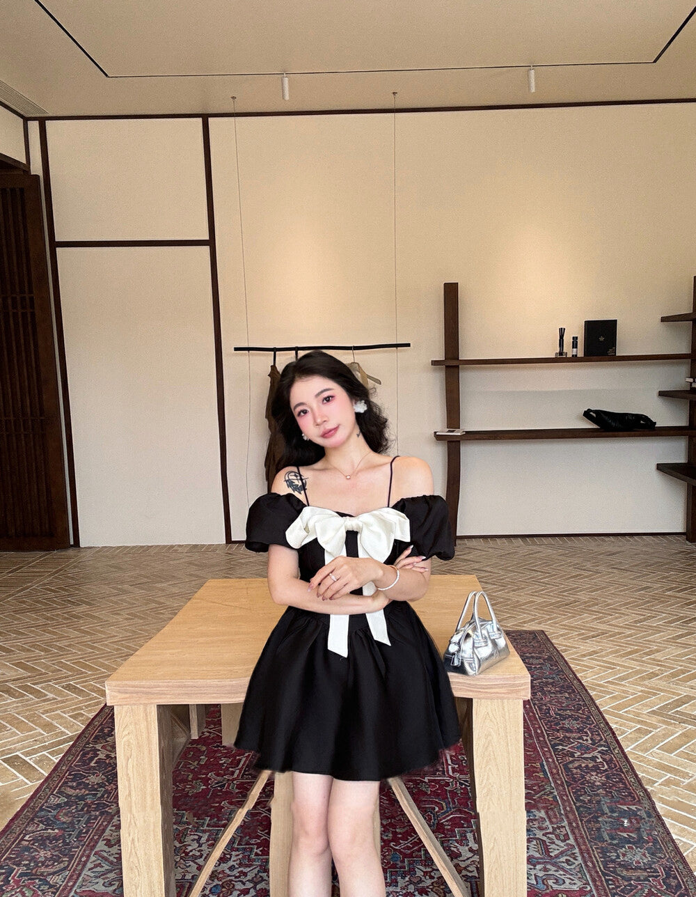 Heavywork 3D Bowknot Spaghetti Strap Dress