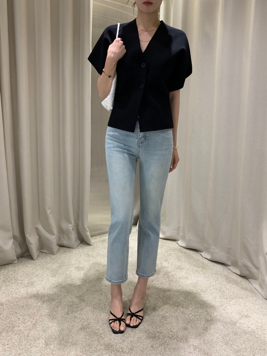 Minimalist V-Neck Knit Cardigan