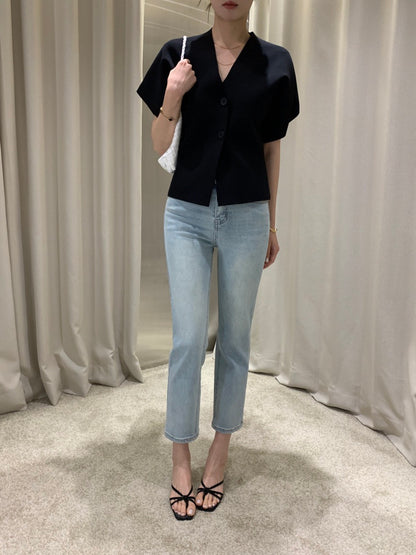 Minimalist V-Neck Knit Cardigan