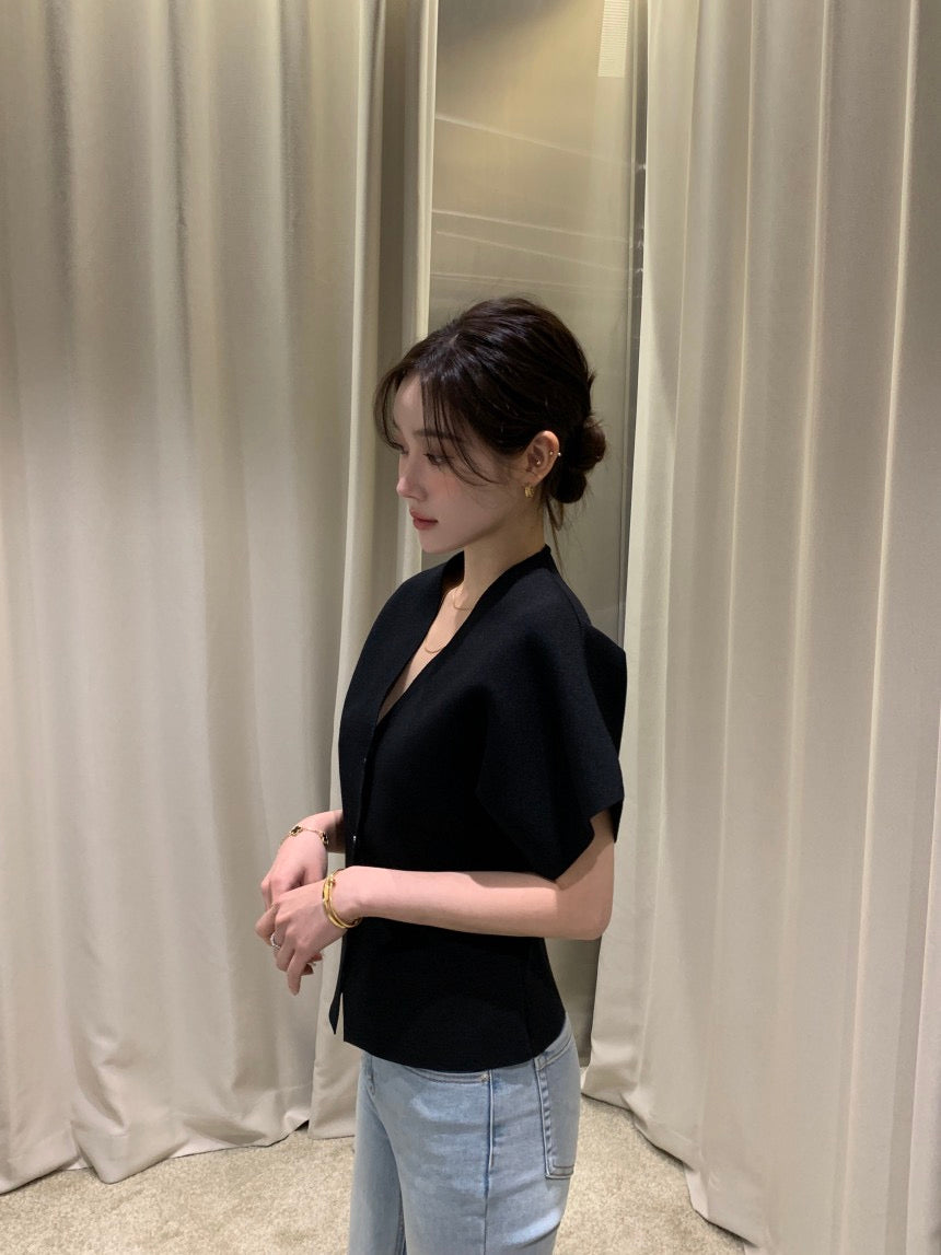 Minimalist V-Neck Knit Cardigan