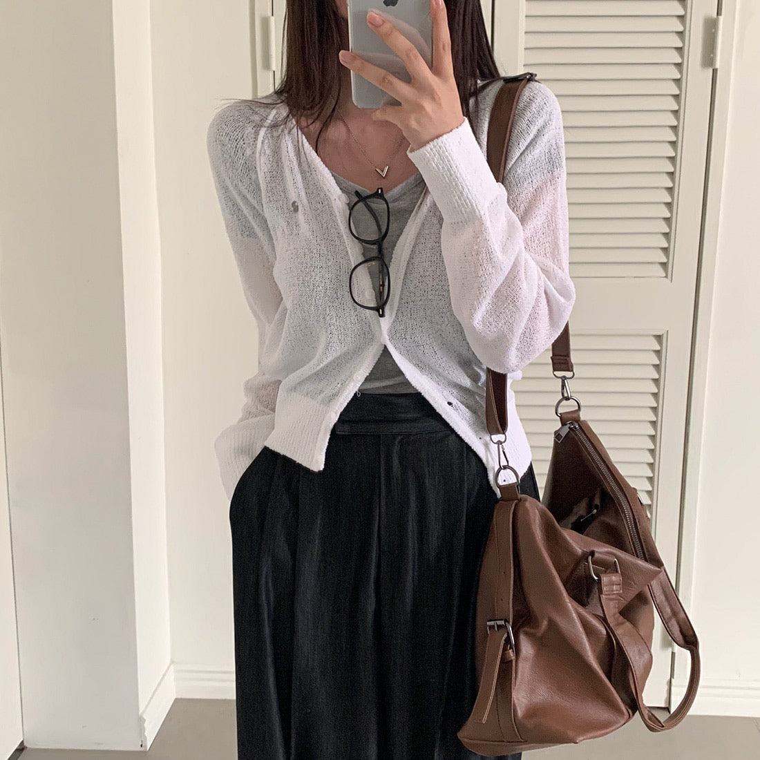 Candy-colored lightweight knit sun-protection cardigan