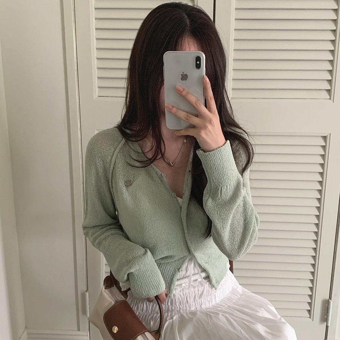 Candy-colored lightweight knit sun-protection cardigan