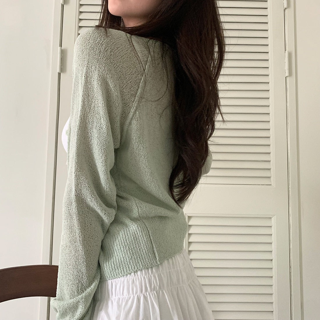 Candy-colored lightweight knit sun-protection cardigan