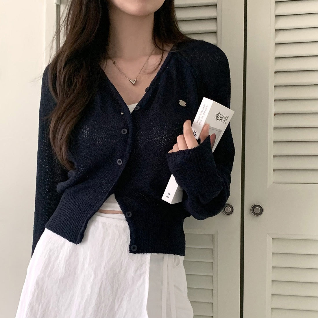 Candy-colored lightweight knit sun-protection cardigan