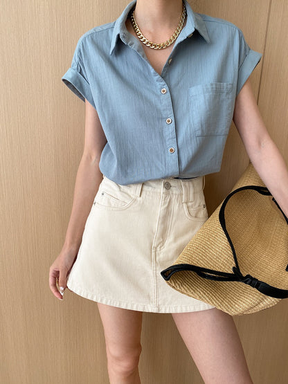 全棉肌理簡約恤衫