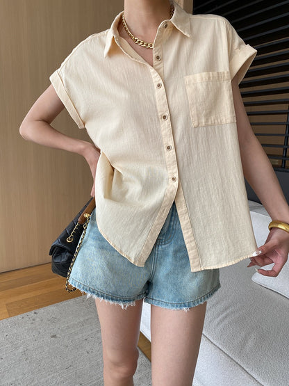 全棉肌理簡約恤衫