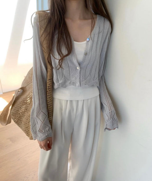 法式薄款針織開衫