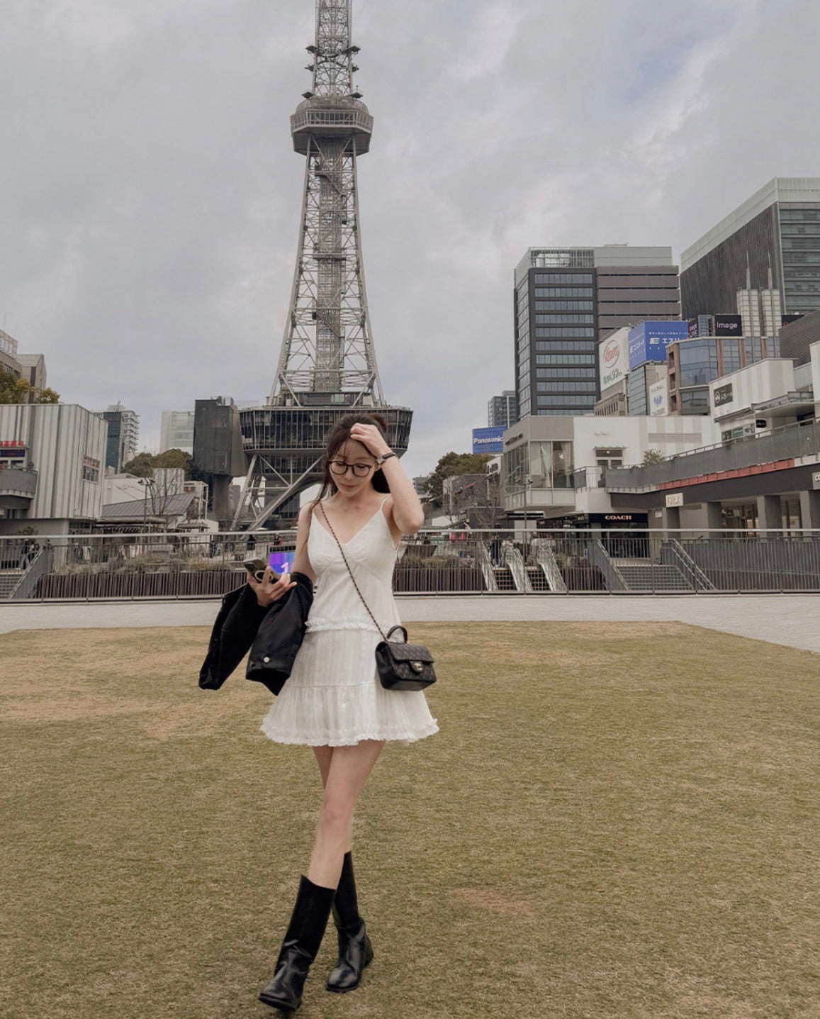 French Sweet Ruffle Edge Strap Dress