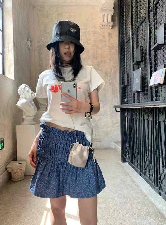 抽褶設計兩穿抹胸/半身裙