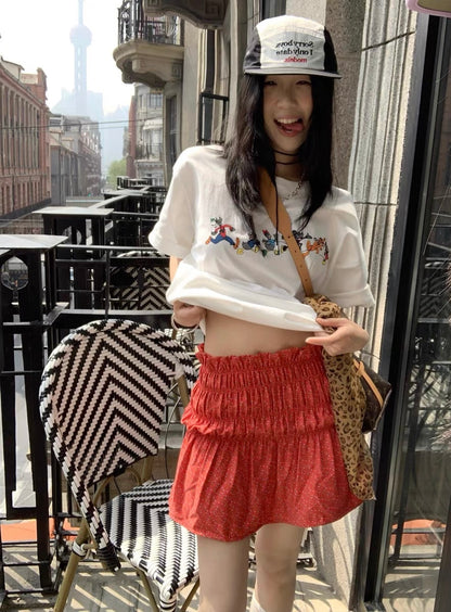 抽褶設計兩穿抹胸/半身裙