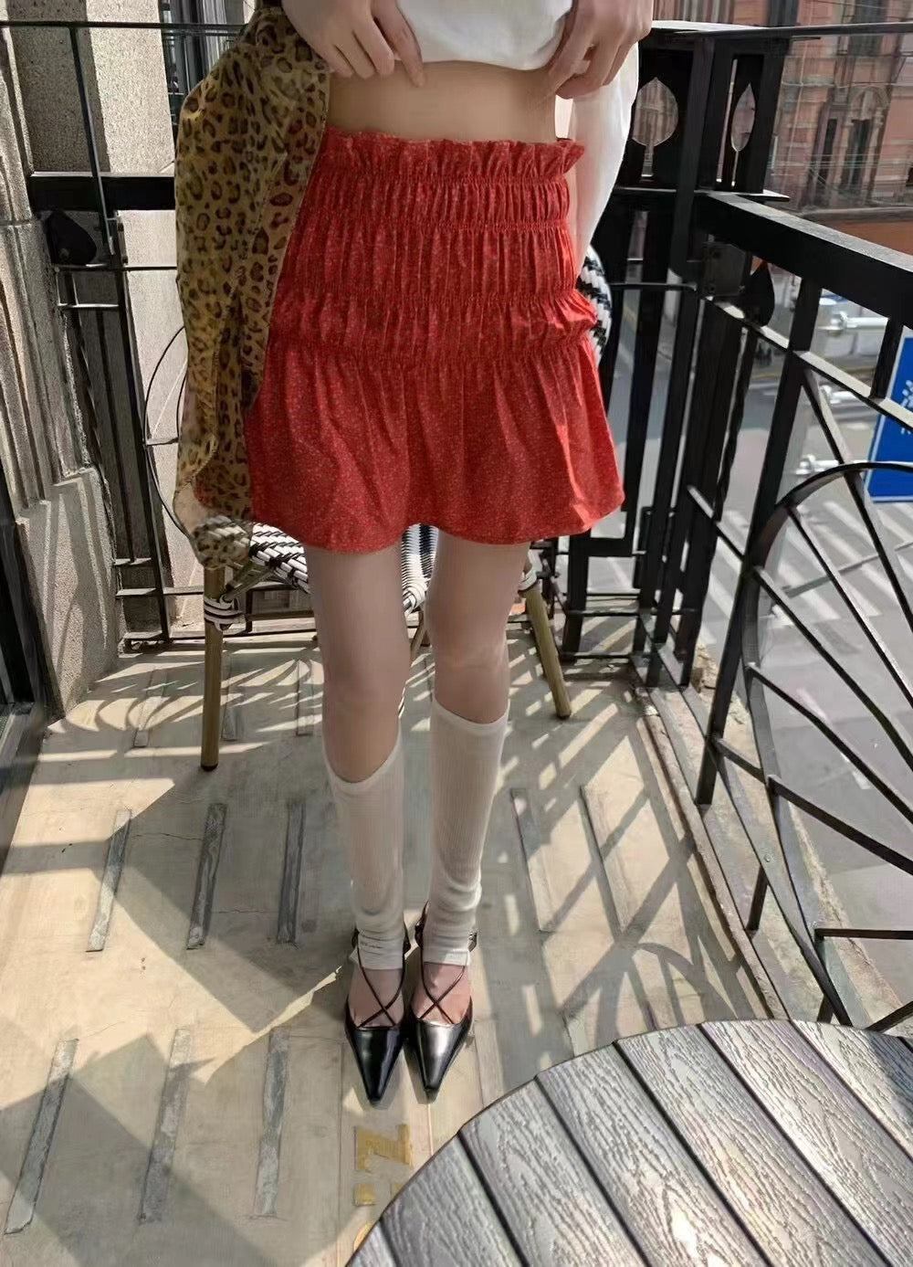 抽褶設計兩穿抹胸/半身裙