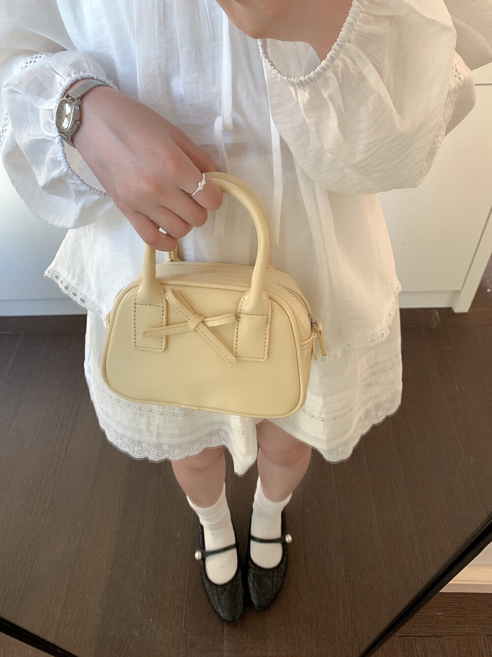 蝴蝶結迷你可愛手提包