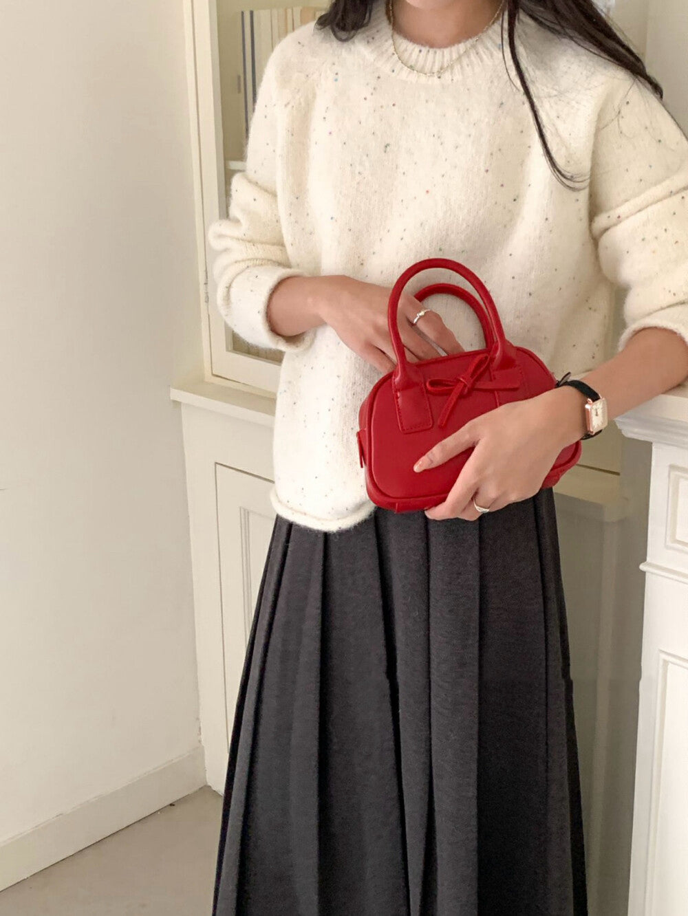 蝴蝶結迷你可愛手提包