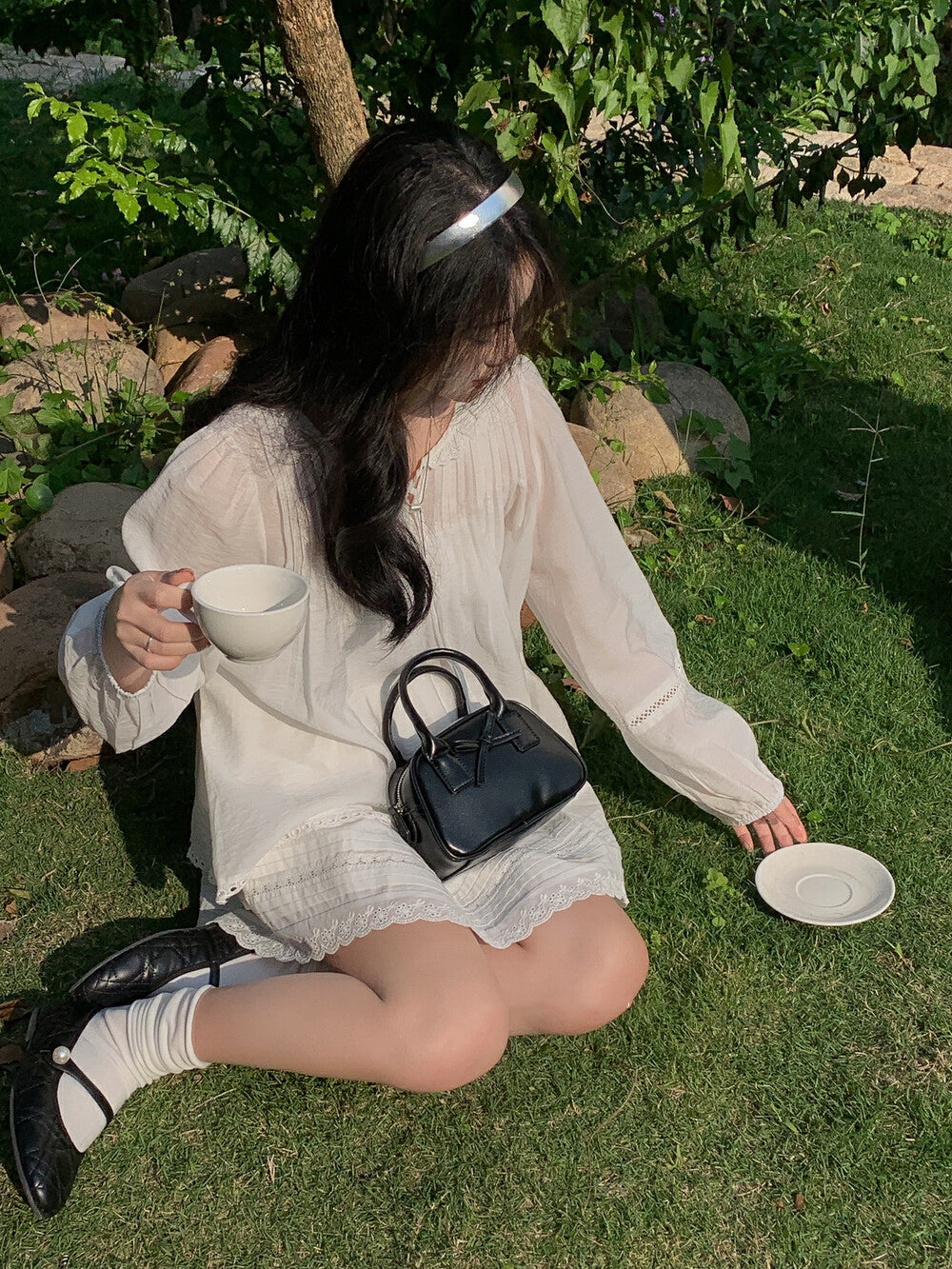 蝴蝶結迷你可愛手提包