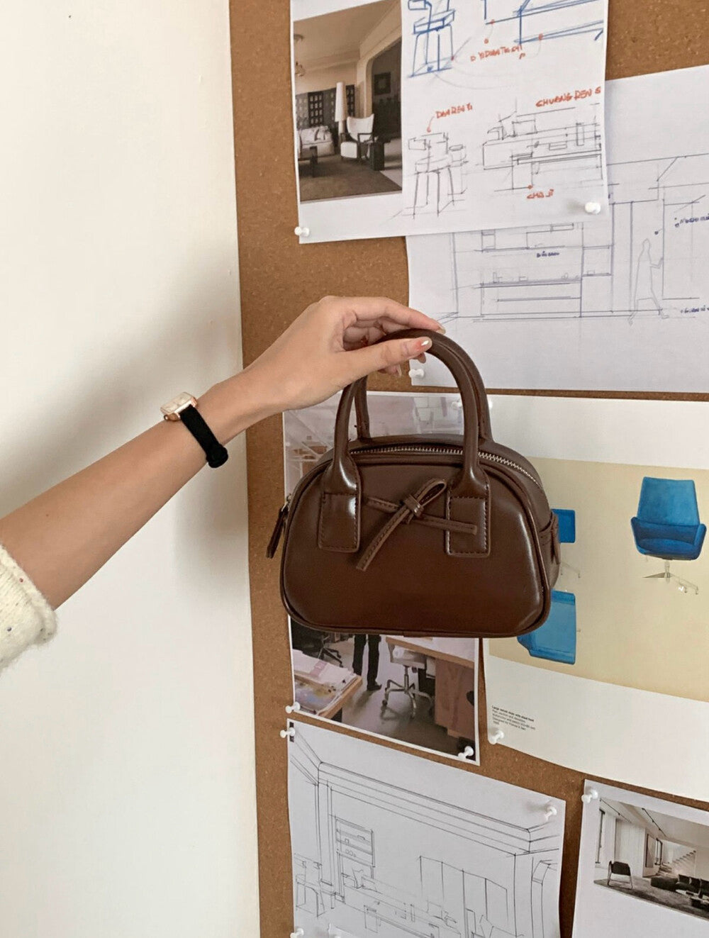 蝴蝶結迷你可愛手提包