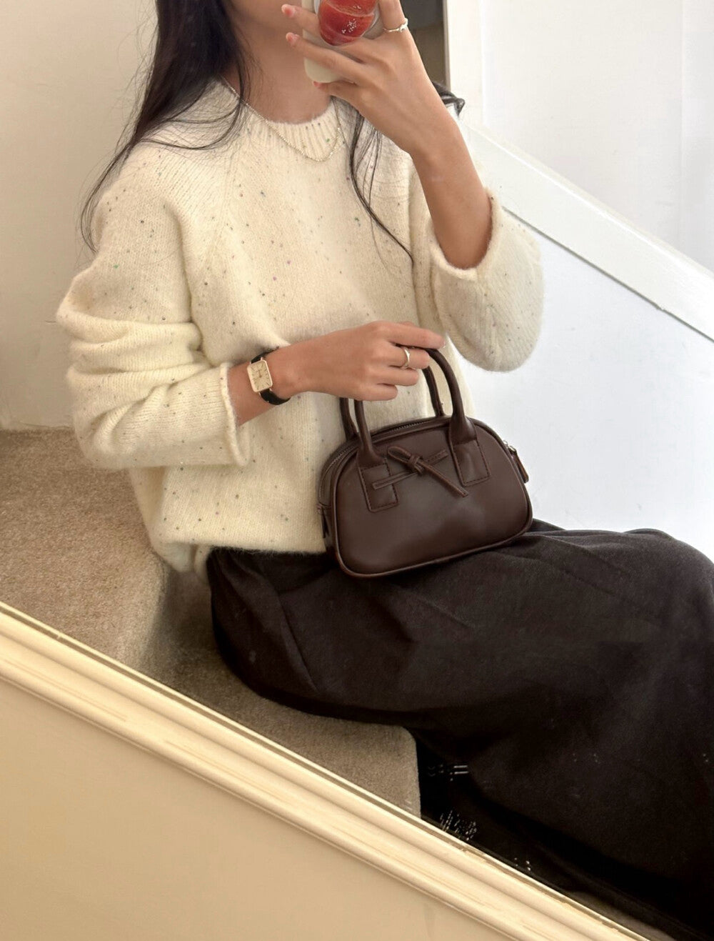 蝴蝶結迷你可愛手提包