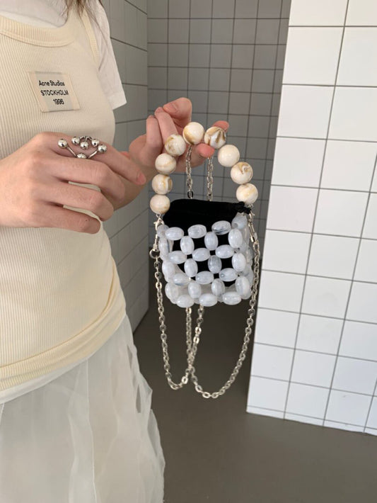 手工珍珠串珠編織包