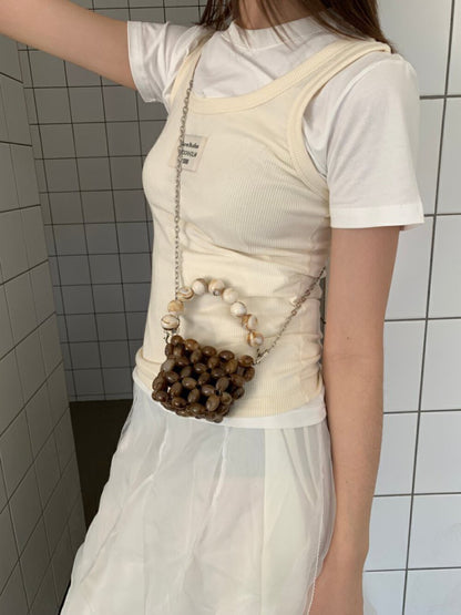 手工珍珠串珠編織包