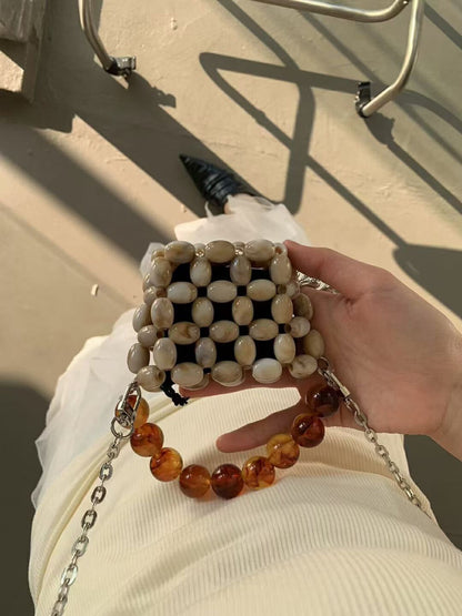 手工珍珠串珠編織包