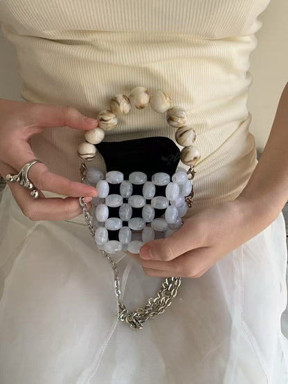 手工珍珠串珠編織包