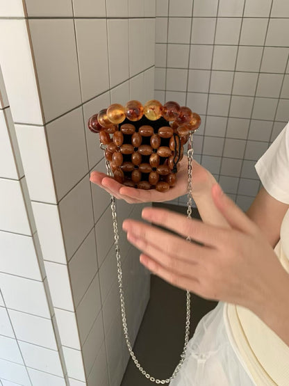 手工珍珠串珠編織包