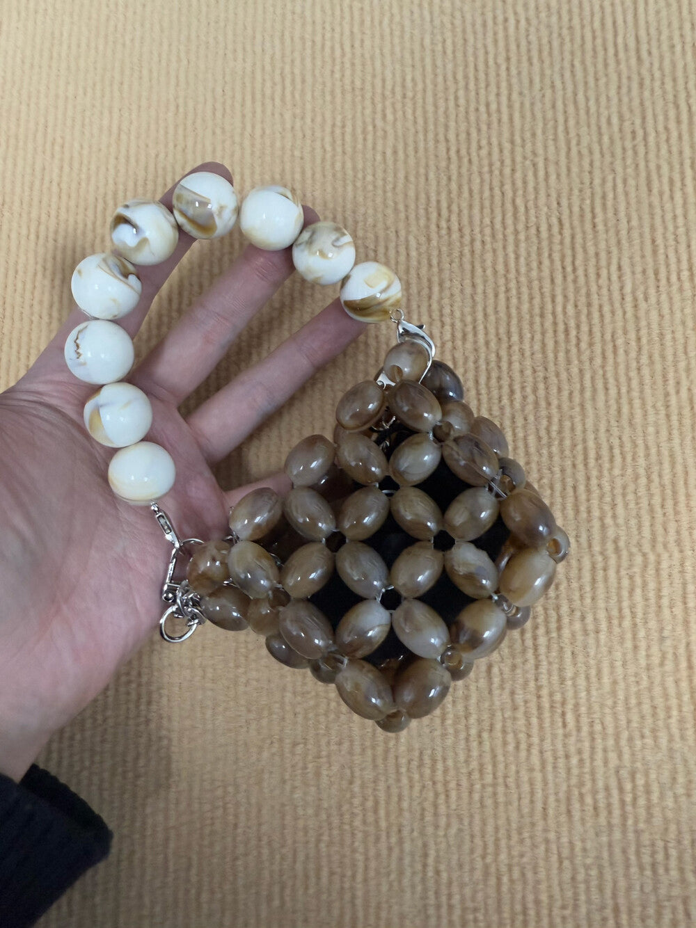 手工珍珠串珠編織包