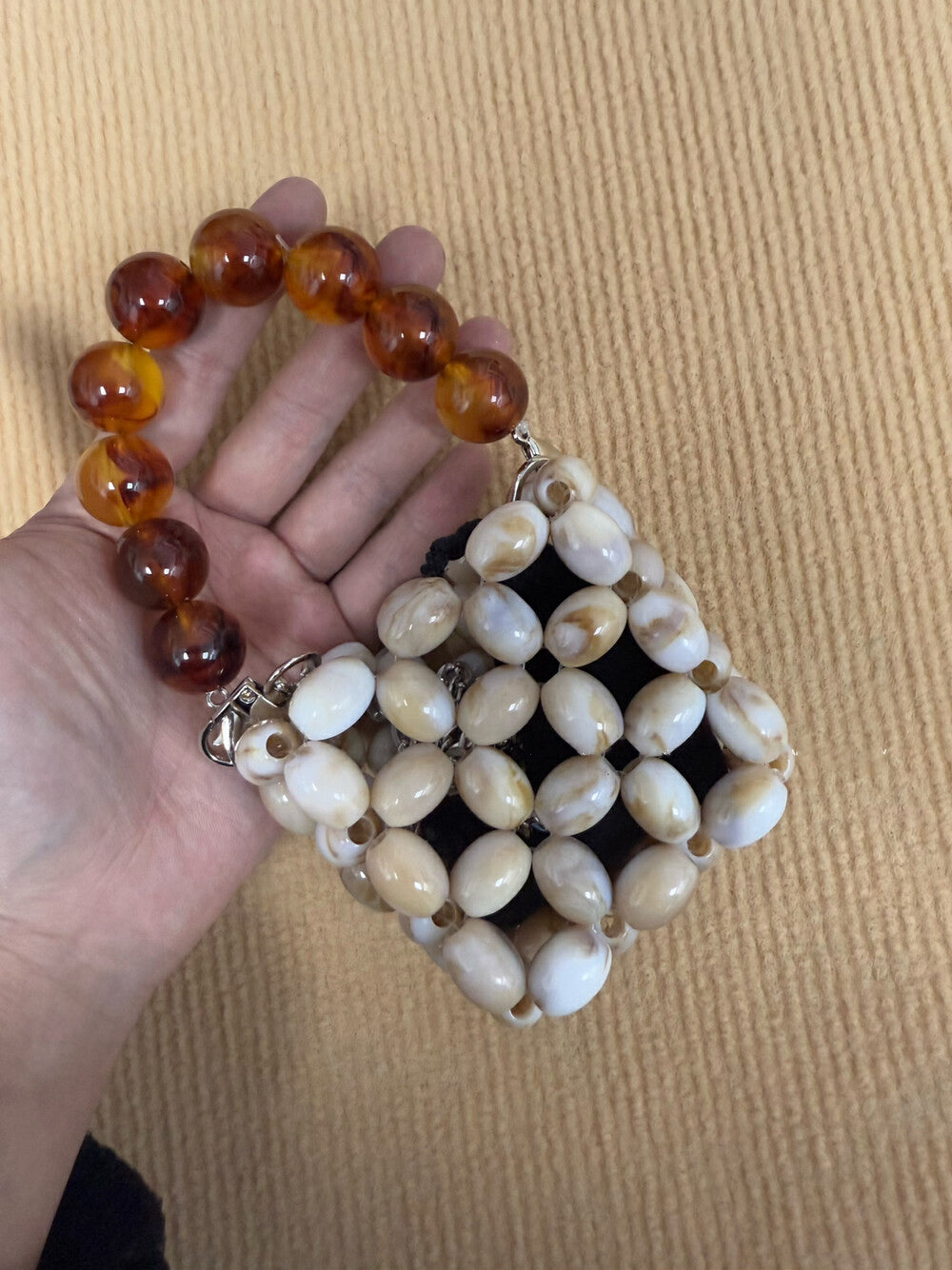 手工珍珠串珠編織包