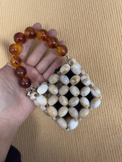 手工珍珠串珠編織包