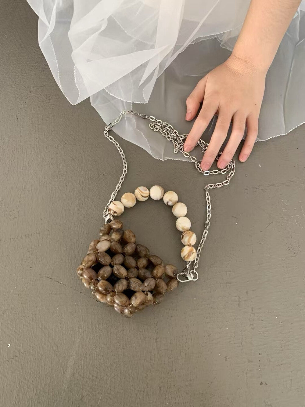 手工珍珠串珠編織包