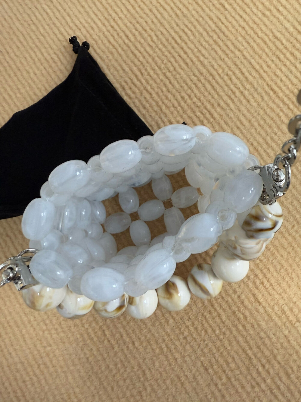 手工珍珠串珠編織包