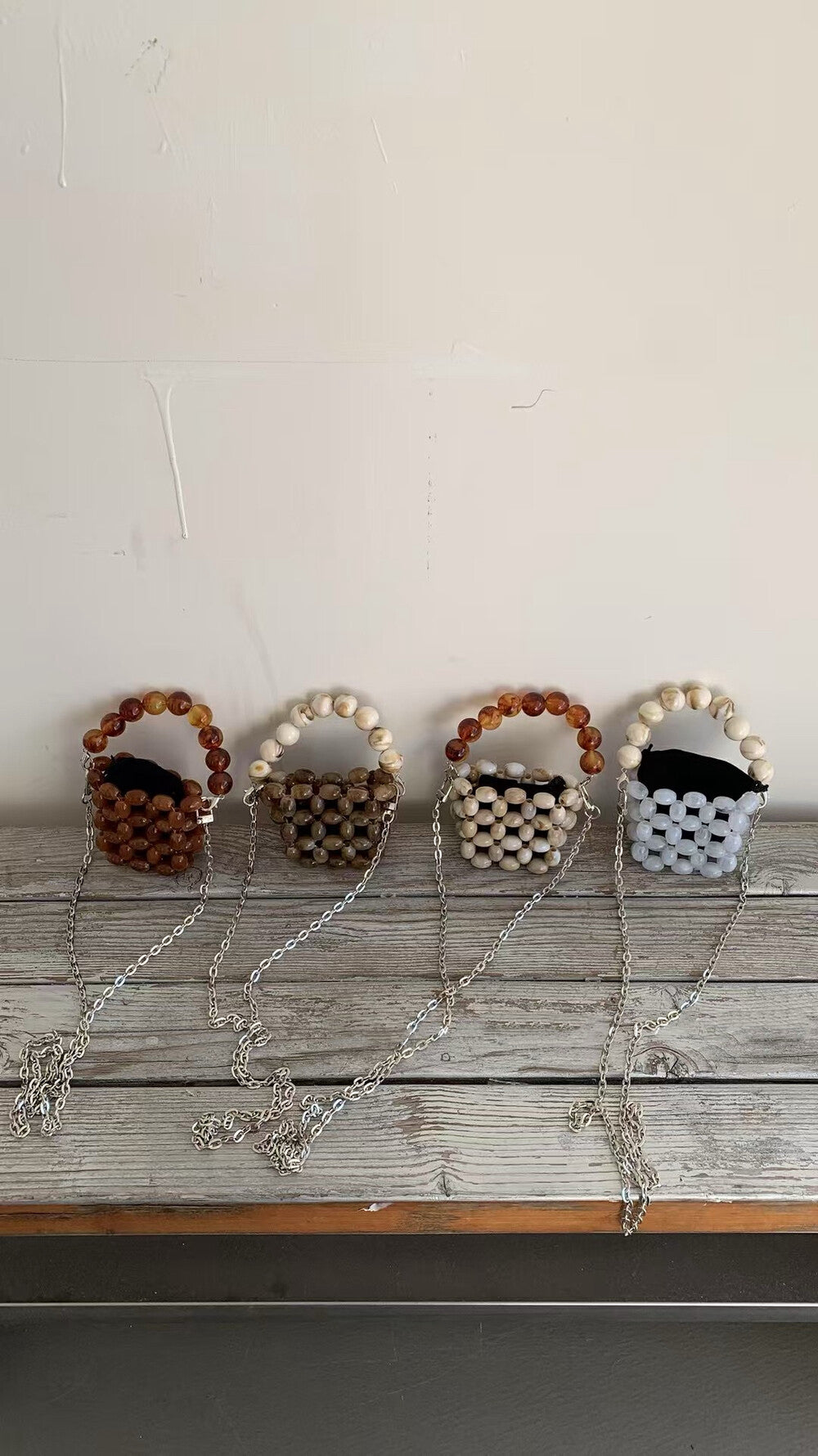 手工珍珠串珠編織包