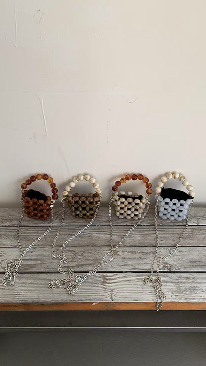 手工珍珠串珠編織包