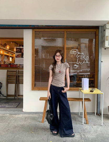 愛心波點正肩短袖