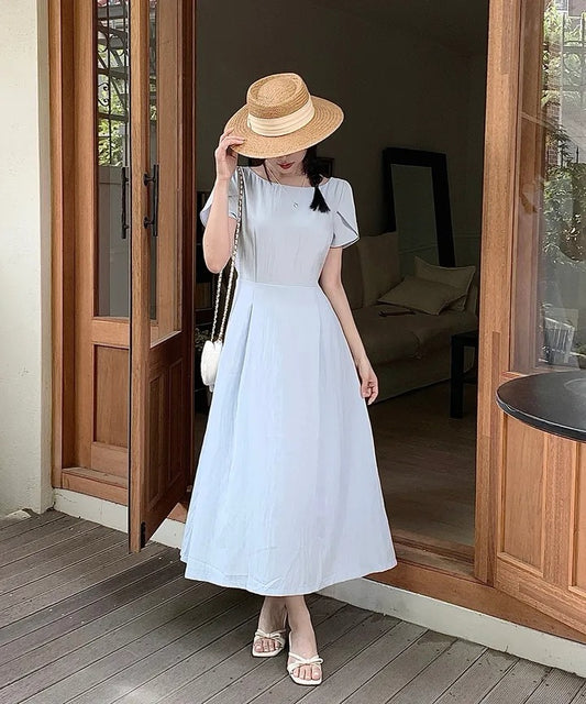 Petal Sleeve Tie-Front Dress