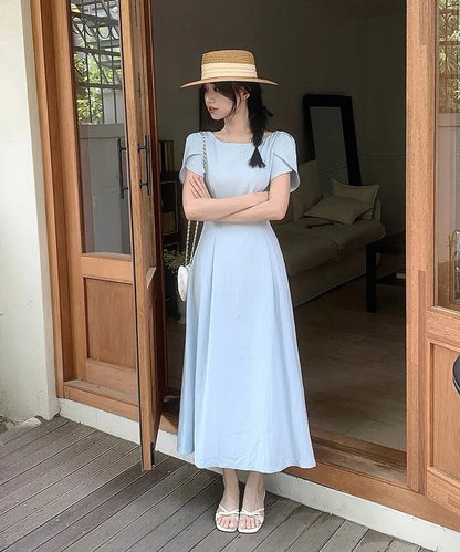 花びら袖リボン付きワンピース