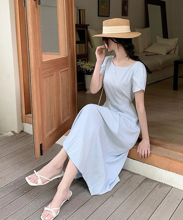 花びら袖リボン付きワンピース