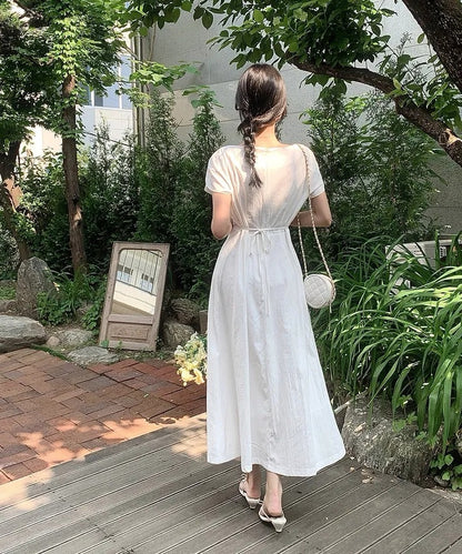 花びら袖リボン付きワンピース