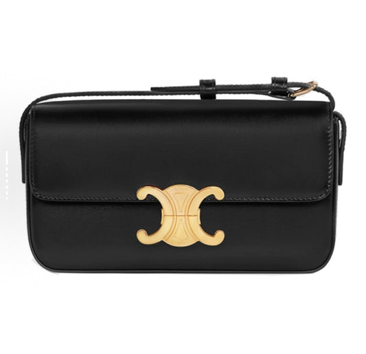 凱旋門亮面牛皮腋下包