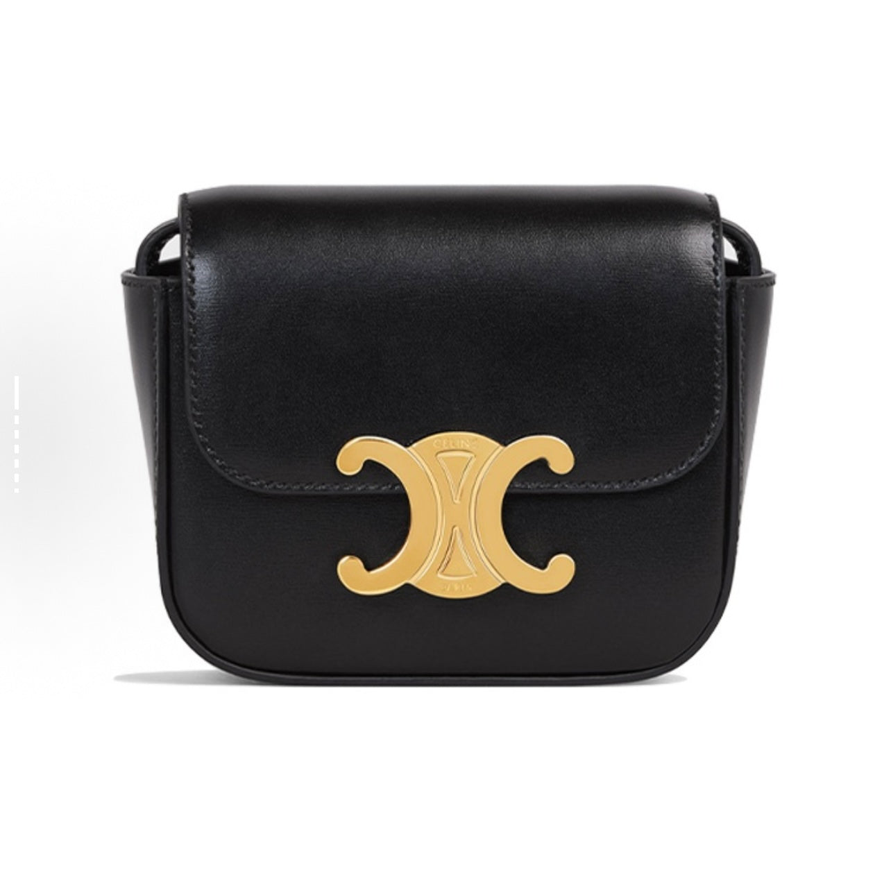 凱旋門亮澤牛皮迷你斜挎包