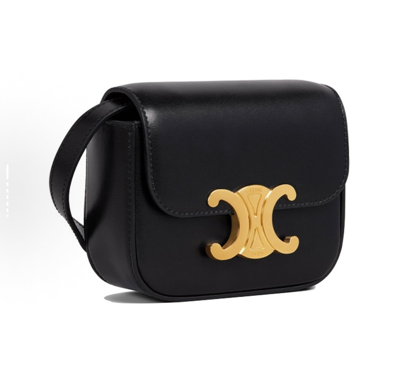 凱旋門亮澤牛皮迷你斜挎包