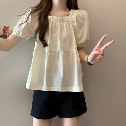 Square Neck Loose Fit Slimming Blouse