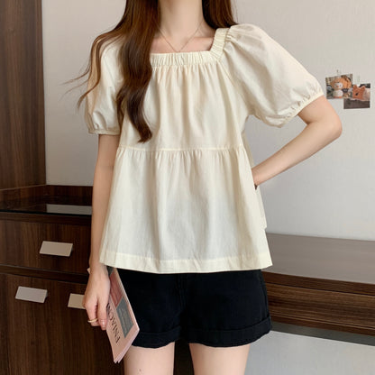 Square Neck Loose Fit Slimming Blouse