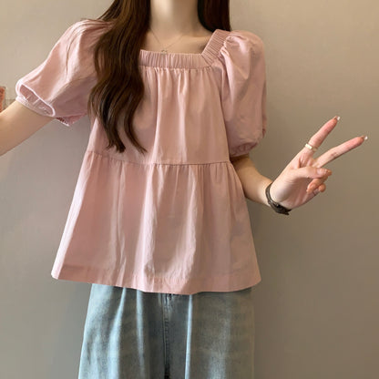 Square Neck Loose Fit Slimming Blouse