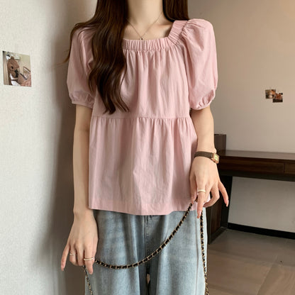 Square Neck Loose Fit Slimming Blouse