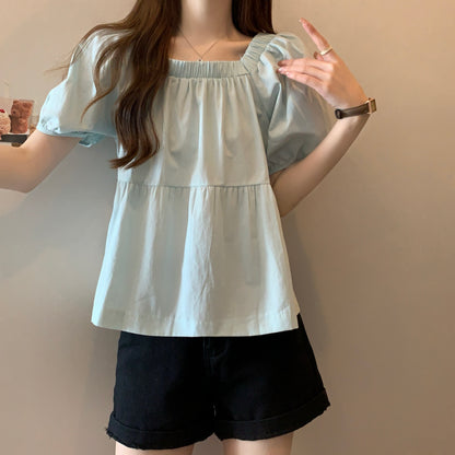 Square Neck Loose Fit Slimming Blouse
