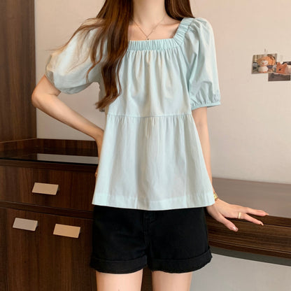 Square Neck Loose Fit Slimming Blouse