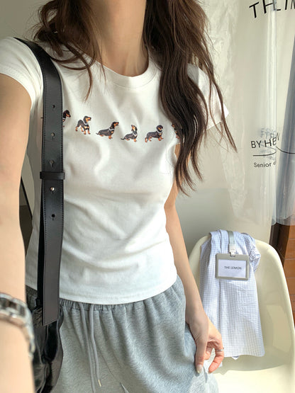 Dachshund Slim-Fit Slimming Short Sleeve
